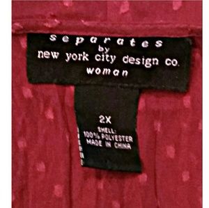 New York City Design Co Tops - New York City Design Co Fuchsia Ruffle Top 2X New York City Design Co Tops - New York City Design Co Fuchsia Ruffle Top 2X